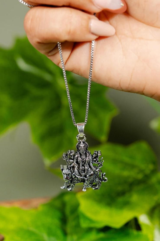 Ambaji Mata Face Pendant with Chain