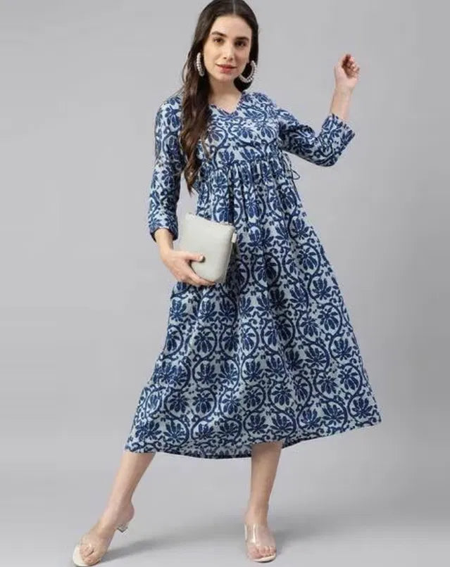 মহিলাদের সলিড সুতির গাউন