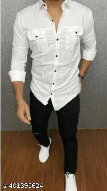 পুরুষদের সুতির ব্লেন্ড ডাবল পকেট ফুল স্লিভ শার্ট প্যাক অফ ৩