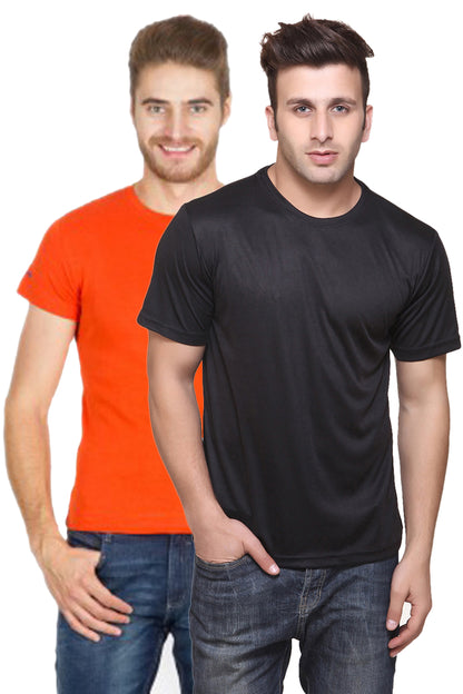 Ketex Round Neck Men's Polyester Blend Dri Fit T-Shirts (Pack of 2)