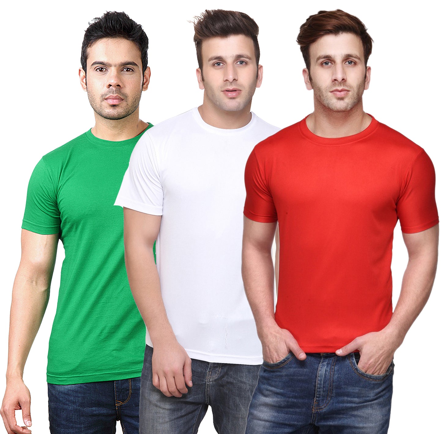 Ketex Round Neck Men's Polyester Blend Dri Fit T-Shirts (Pack of 3)