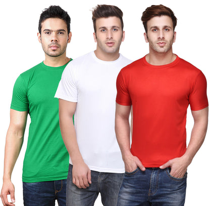 Ketex Round Neck Men's Polyester Blend Dri Fit T-Shirts (Pack of 3)