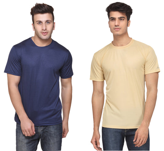 Ketex Round Neck Men's Polyester Blend Dri Fit T-Shirts (Pack of 2)