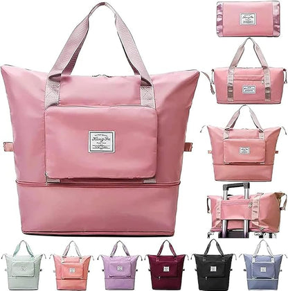 महिलाओं के लिए विस्तार योग्य फोल्डिंग ट्रैवल बैग, यात्रा के लिए लगेज बैग (बहुरंग)