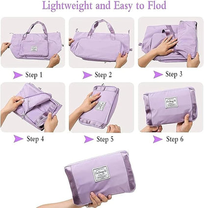 महिलाओं के लिए विस्तार योग्य फोल्डिंग ट्रैवल बैग, यात्रा के लिए लगेज बैग (बहुरंग)