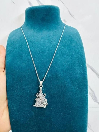 Laxmi on Hatiji Oxidized Pendant with Chain