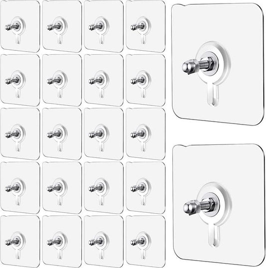 Wall Mount Screw Hooks for Kitchen Bathroom Bedroom Living Room 20 Pcs